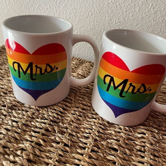 Rock Paper Scissors Mrs Mrs Rainbow Pride Mug Set - Picture 9 of 11